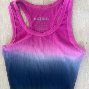 New Katie J NYC tie dye tank pink blue sz XL